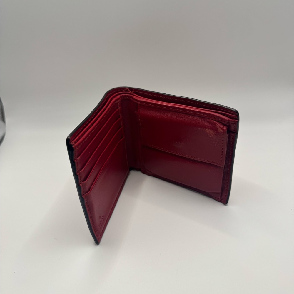 Gucci Guccissima Red Bifold Leather Wallet - Picture 2 of 8